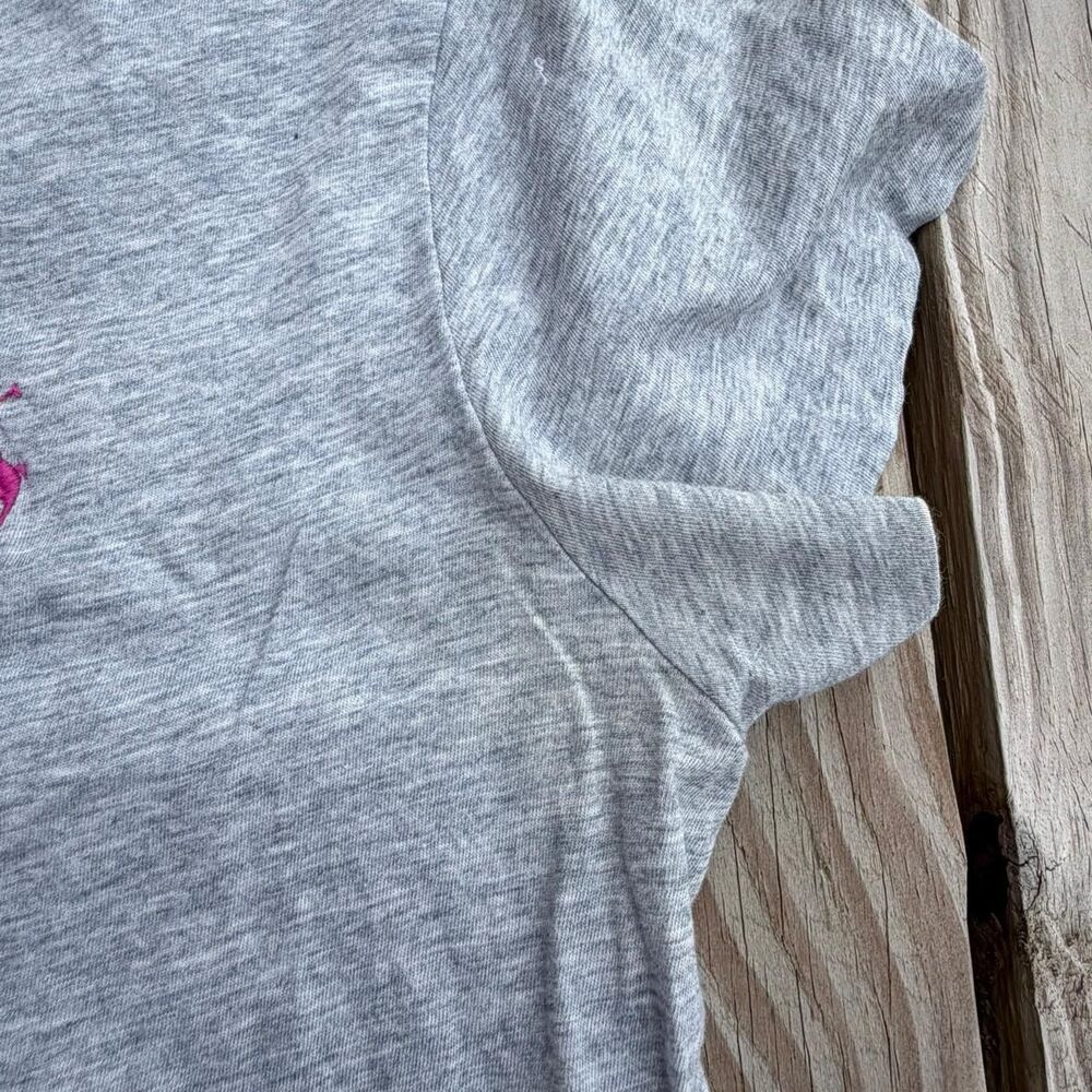 Ralph-lauren Sport Women's Large Grey Shirt Pink Pony - Picture 5 of 6